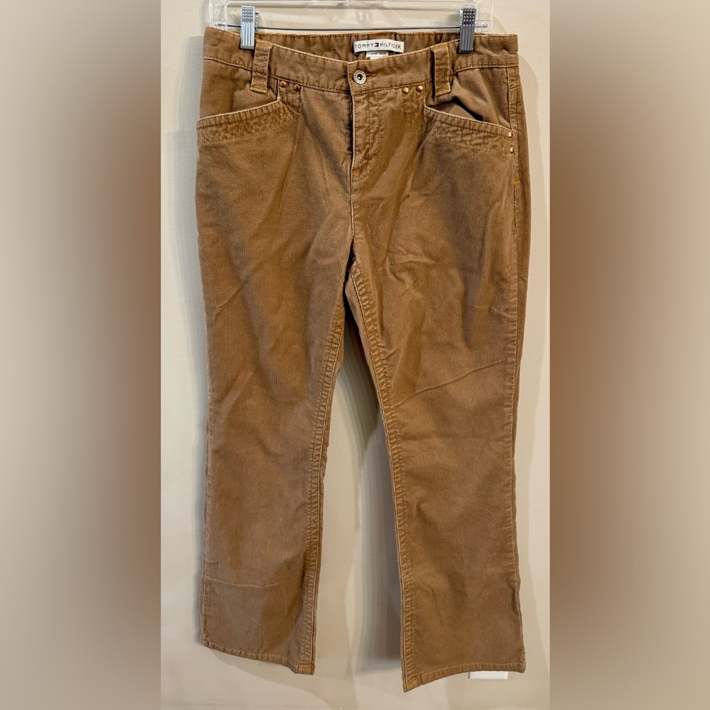 Tommy Hilfiger Women's Hipster Boot Brown Corduroy Pants‎